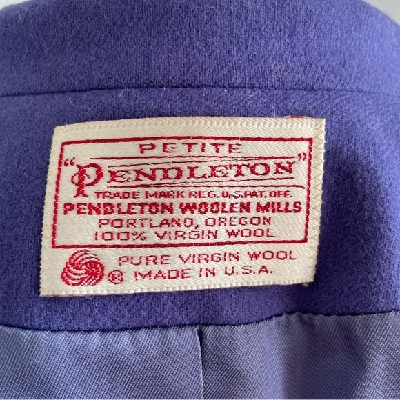 Vintage Pendleton Petite Blazer- Purple- Size 8 Petite - Picture 5 of 6